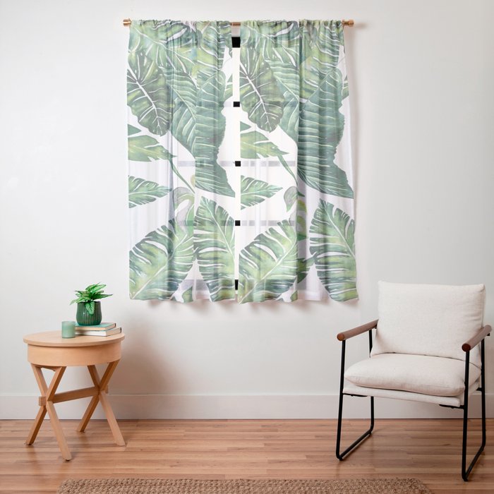 Jungle Leaves, Banana, Monstera #society6 Window Curtain Gallery Image 23