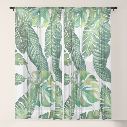 Jungle Leaves, Banana, Monstera #society6 Window Curtain Gallery Image 17