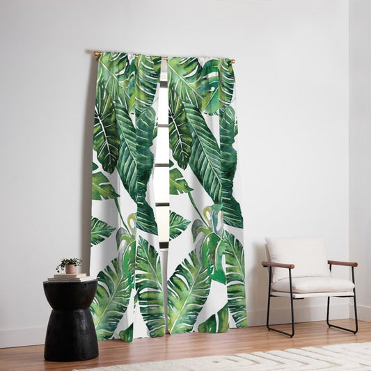 Jungle Leaves, Banana, Monstera #society6 Window Curtain Gallery Image 2