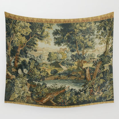 Antique 18th Century Verdure French Aubusson Tapestry Wall Tapestry Gallery Image 3