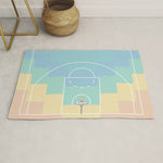 Pastel Colors Basketball Court | Shoot Hoops Streetball Rug Gallery Image 1
