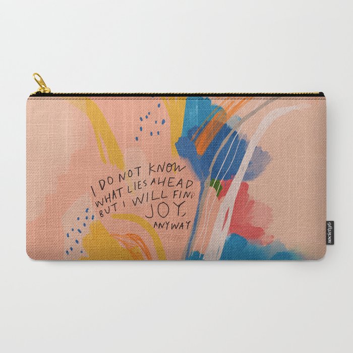 Find Joy. The Abstract Colorful Florals Carry All Pouch Gallery Image 2