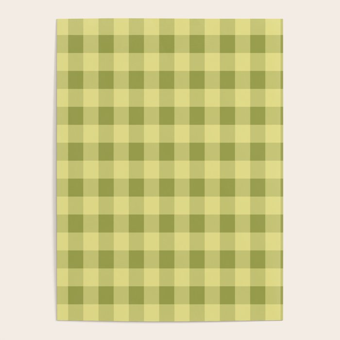 Gingham Large Lime Green Poster Gallery Image 2