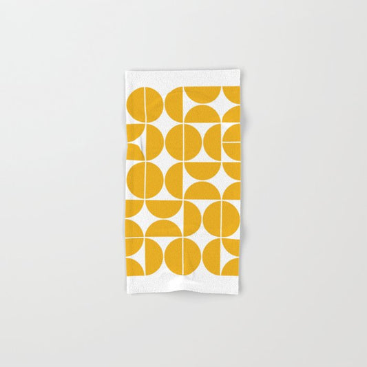 Mid Century Modern Geometric 04 Yellow Bath Towel Gallery Image 1