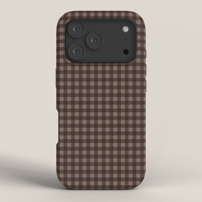 Gingham Plaid Pattern - Earthy Brown iPhone Case Gallery Image 3