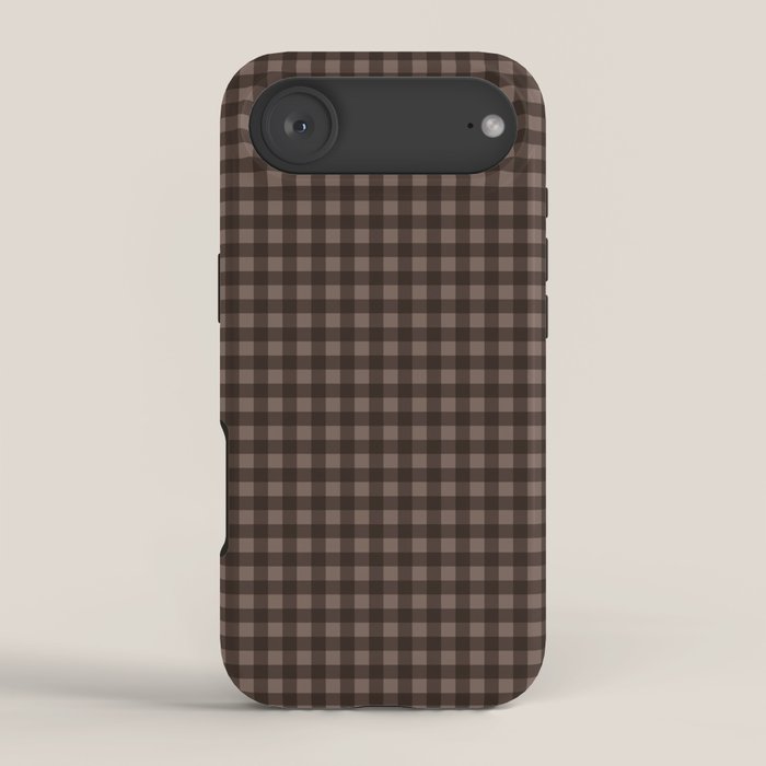 Gingham Plaid Pattern - Earthy Brown iPhone Case Gallery Image 2