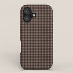 Gingham Plaid Pattern - Earthy Brown iPhone Case Gallery Image 1