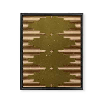 Southwestern Minimalist Retro Green & Pink Framed Canvas Print Gallery Image 5