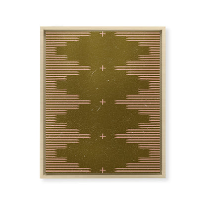 Southwestern Minimalist Retro Green & Pink Framed Canvas Print Gallery Image 21