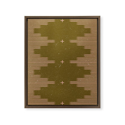 Southwestern Minimalist Retro Green & Pink Framed Canvas Print Gallery Image 10