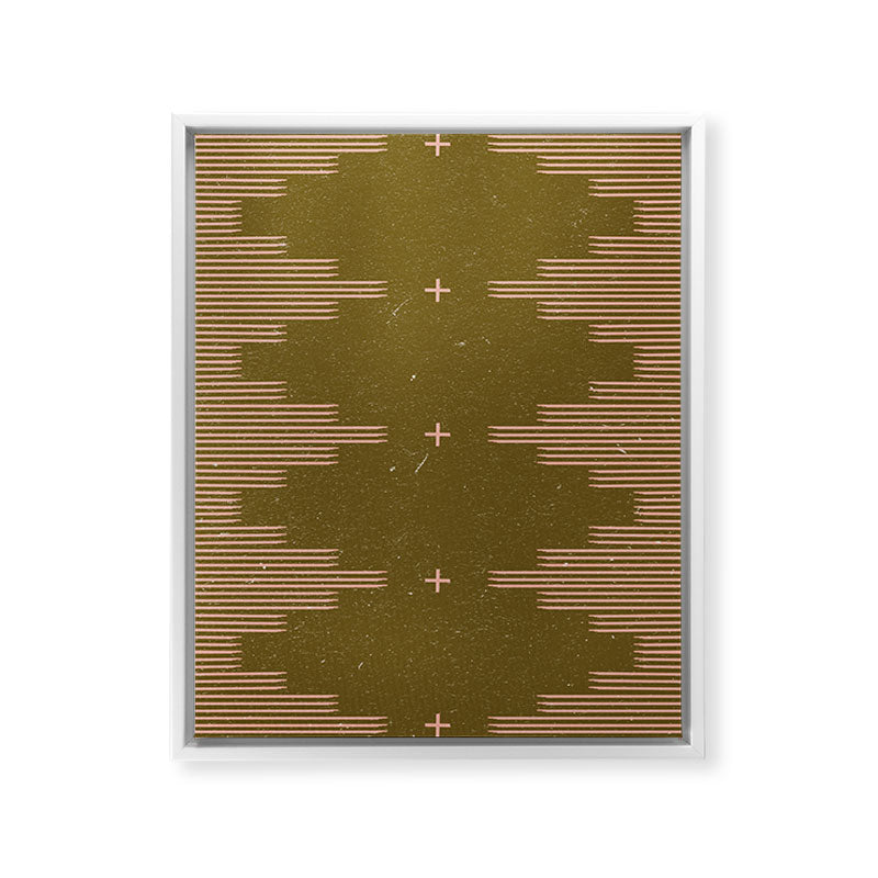 Southwestern Minimalist Retro Green & Pink Framed Canvas Print Gallery Image 35