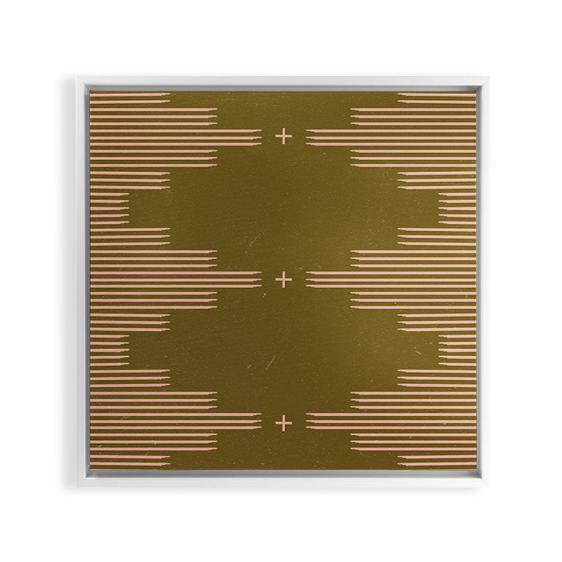 Southwestern Minimalist Retro Green & Pink Framed Canvas Print Gallery Image 29