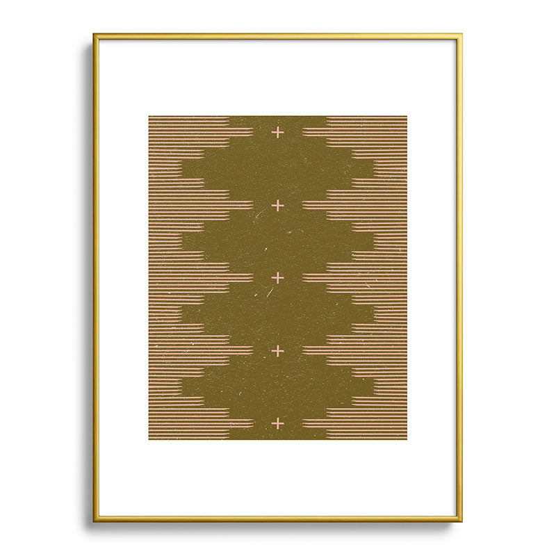 Southwestern Minimalist Retro Green & Pink Framed Art Print Gallery Image 124
