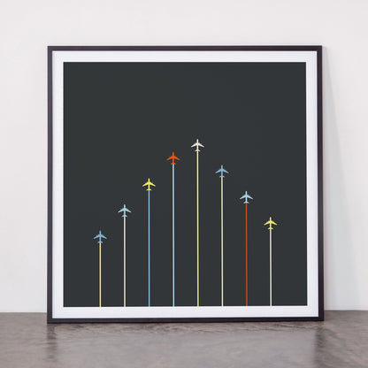 Retro Airplanes 06 Framed Art Print Gallery Image 11