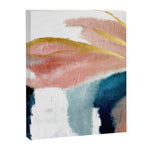 Exhale: a pretty, minimal, acrylic piece in pinks, blues, and gold Canvas Print Gallery Image 1