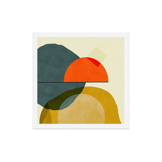 mid century geometric modern painting abstract II Art Print Gallery Image 2