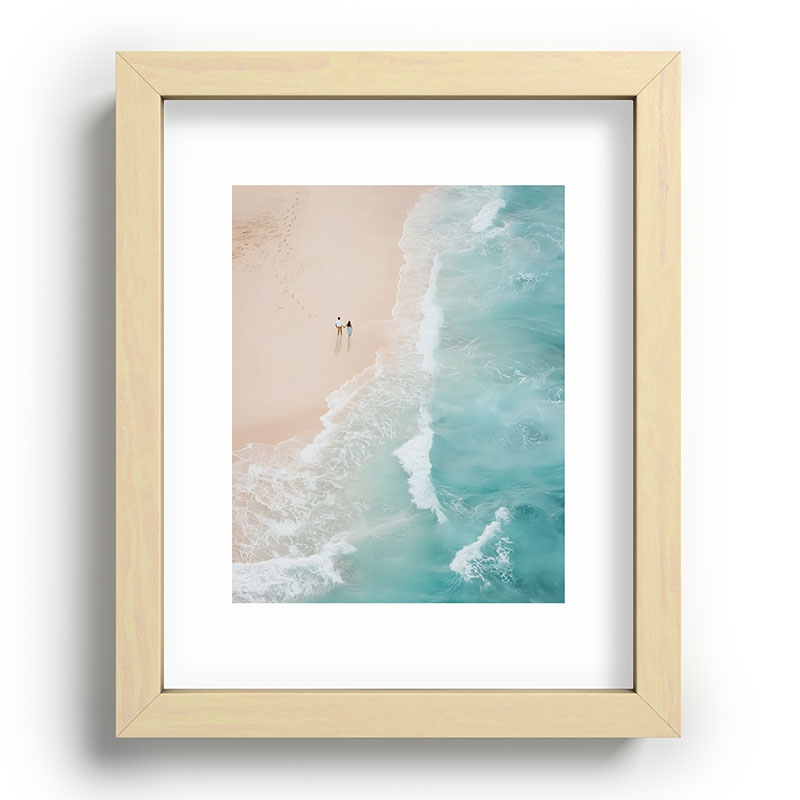 Couple on the Pastel Shore - Aerial Coastal Print Framed Art Print Gallery Image 70