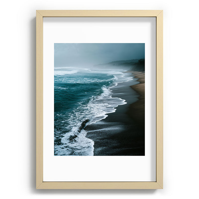 Misty Shoreline - Moody Ocean Photography Print Framed Art Print Gallery Image 71