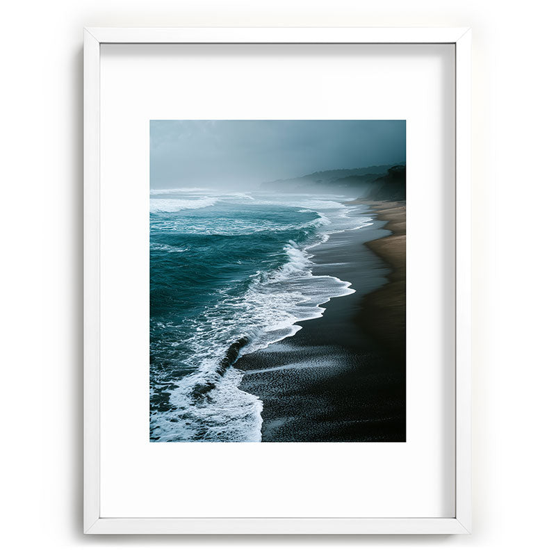 Misty Shoreline - Moody Ocean Photography Print Framed Art Print Gallery Image 78