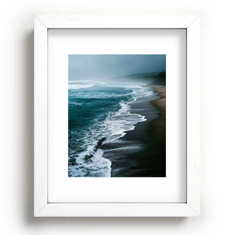 Misty Shoreline - Moody Ocean Photography Print Framed Art Print Gallery Image 75