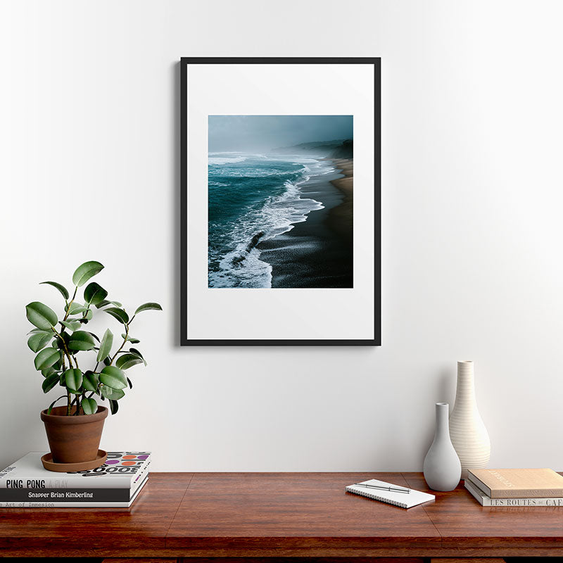 Misty Shoreline - Moody Ocean Photography Print Framed Art Print Gallery Image 6