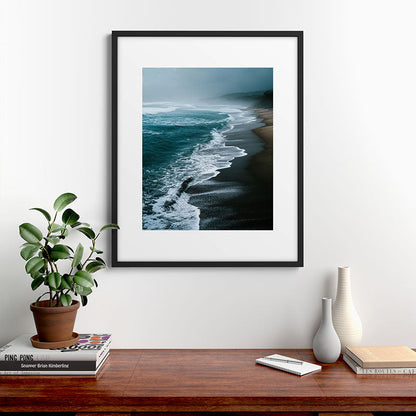 Misty Shoreline - Moody Ocean Photography Print Framed Art Print Gallery Image 7