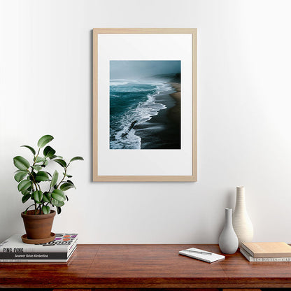 Misty Shoreline - Moody Ocean Photography Print Framed Art Print Gallery Image 48