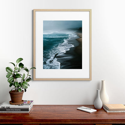 Misty Shoreline - Moody Ocean Photography Print Framed Art Print Gallery Image 49