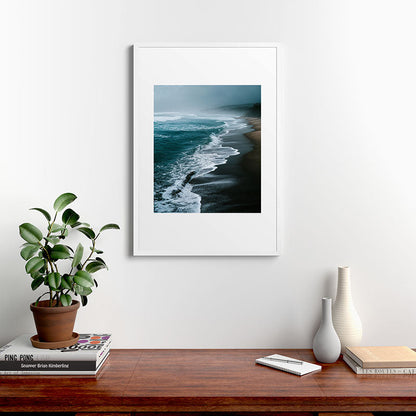 Misty Shoreline - Moody Ocean Photography Print Framed Art Print Gallery Image 27