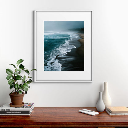 Misty Shoreline - Moody Ocean Photography Print Framed Art Print Gallery Image 28
