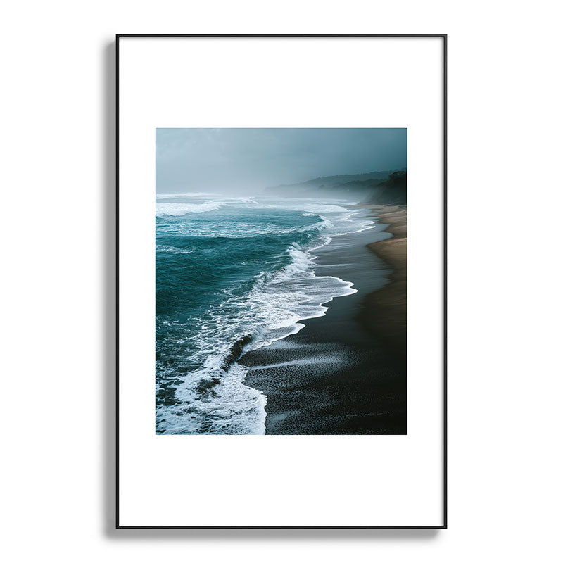 Misty Shoreline - Moody Ocean Photography Print Framed Art Print Gallery Image 86