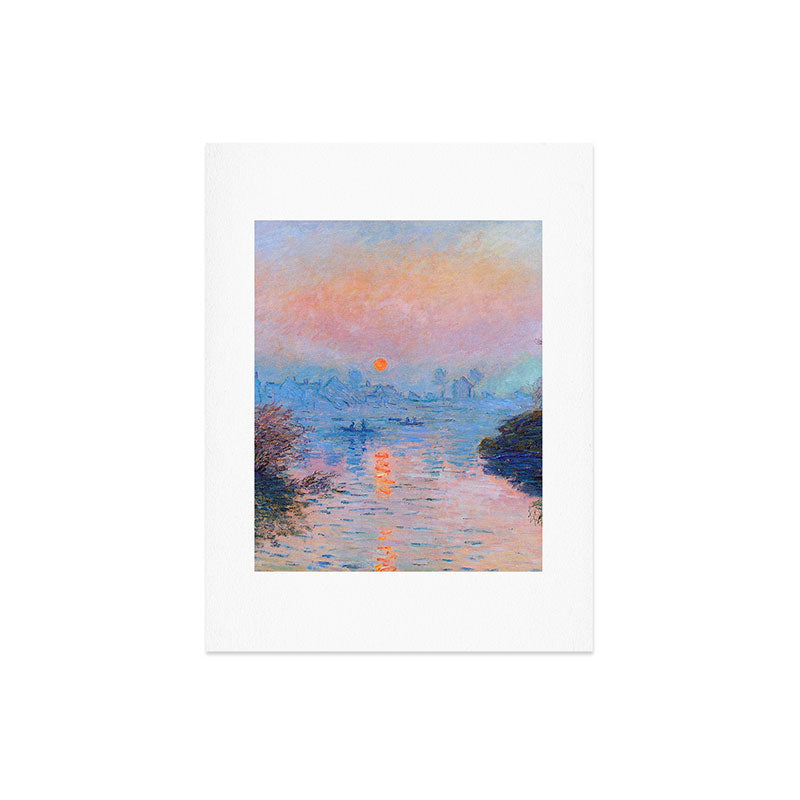 Claude Monet Sunset on the Seine at Lavacourt, Winter (High Res & Color Restored) Art Print Gallery Image 8