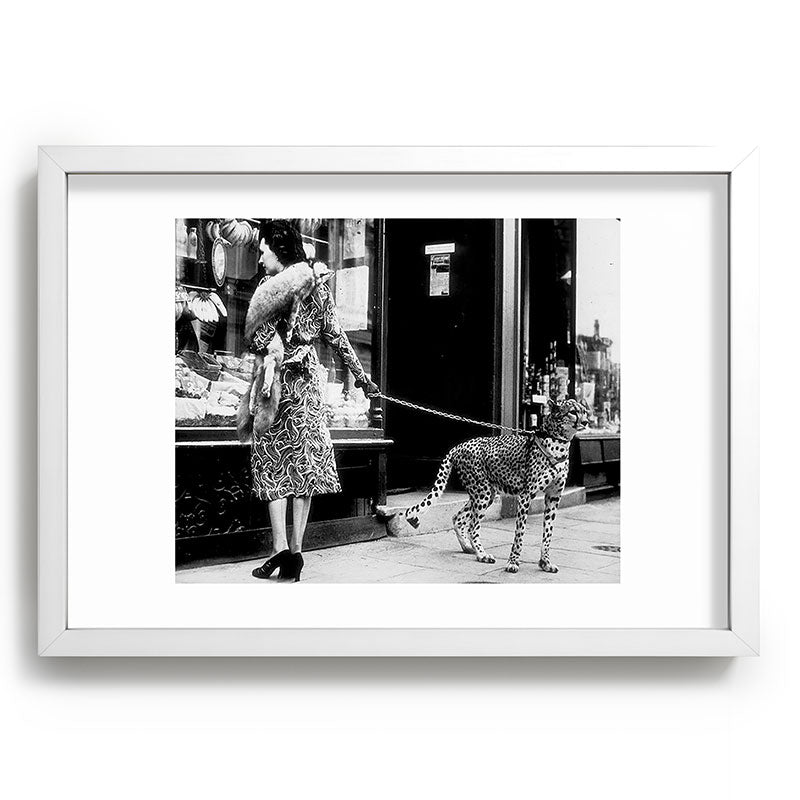 Woman Walking Pet Cheetah in London, 1939 Framed Art Print Gallery Image 77