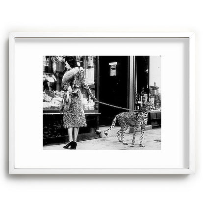 Woman Walking Pet Cheetah in London, 1939 Framed Art Print Gallery Image 78