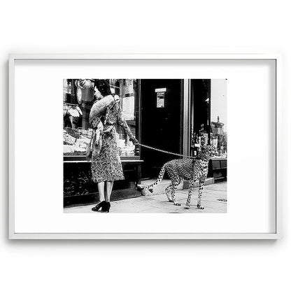 Woman Walking Pet Cheetah in London, 1939 Framed Art Print Gallery Image 80