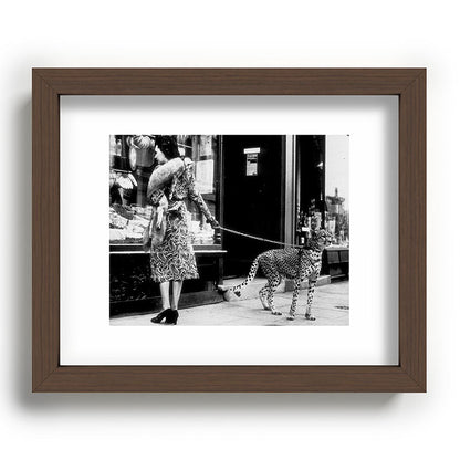 Woman Walking Pet Cheetah in London, 1939 Framed Art Print Gallery Image 64