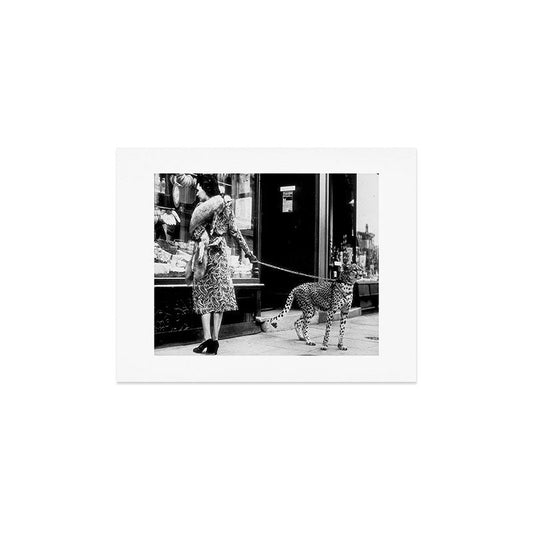 Woman Walking Pet Cheetah in London, 1939 Art Print Gallery Image 2