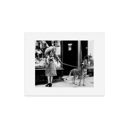 Woman Walking Pet Cheetah in London, 1939 Art Print Gallery Image 5