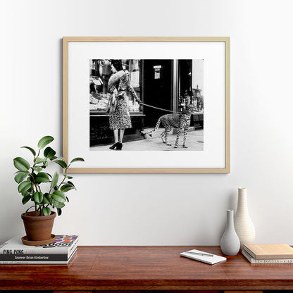 Woman Walking Pet Cheetah in London, 1939 Framed Art Print Gallery Image 49