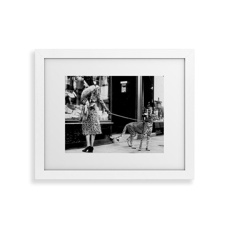 Woman Walking Pet Cheetah in London, 1939 Framed Art Print Gallery Image 53