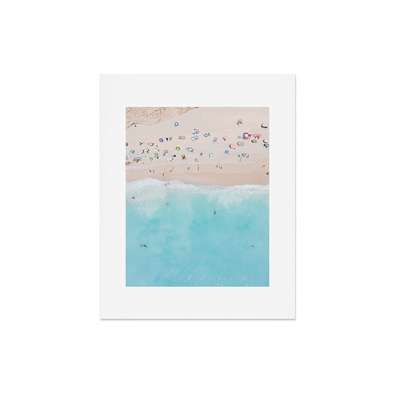 Aerial Beach Print, Aerial Beach Photography, Emerald Turquoise Ocean Beach Photography, Ocean Waves, Beach Art Poster, Home Decor Art Print Art Print Gallery Image 4