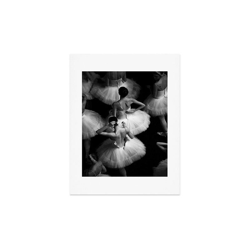 Ballerinas getting ready for the big performance black and white photograph - photographs Art Print Gallery Image 2