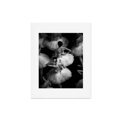 Ballerinas getting ready for the big performance black and white photograph - photographs Art Print Gallery Image 4