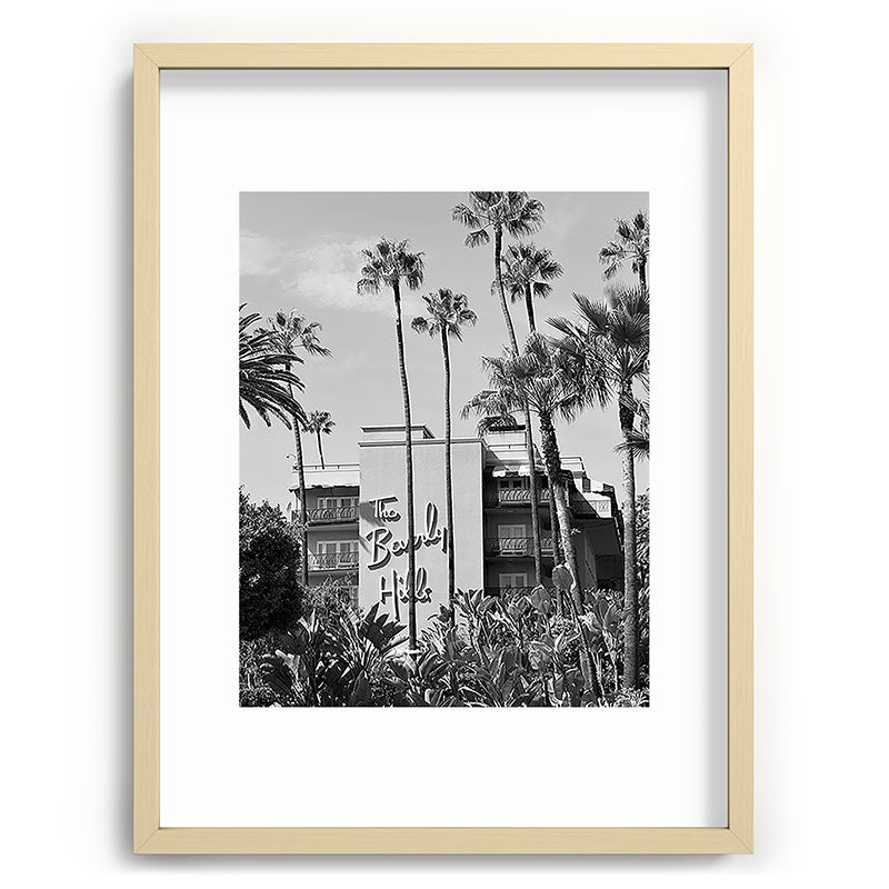 Beverly Hills Hotel, California black and white photograph / black and white photography Framed Art Print Gallery Image 100