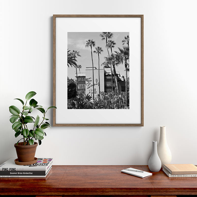 Beverly Hills Hotel, California black and white photograph / black and white photography Framed Art Print Gallery Image 19