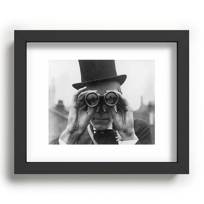 Derby Spectator watching ponies with opera glasses black and white photograph - photography - photographs Framed Art Print Gallery Image 78