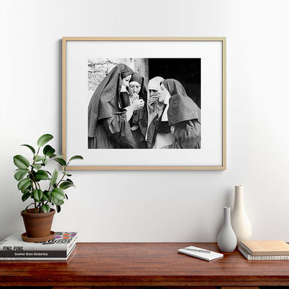 Nuns smoking black and white photograph - photography - photographs portrait for home and wall decor Framed Art Print Gallery Image 29