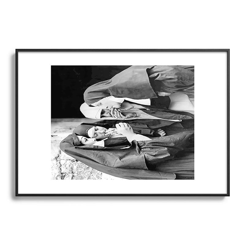Nuns smoking black and white photograph - photography - photographs portrait for home and wall decor Framed Art Print Gallery Image 113