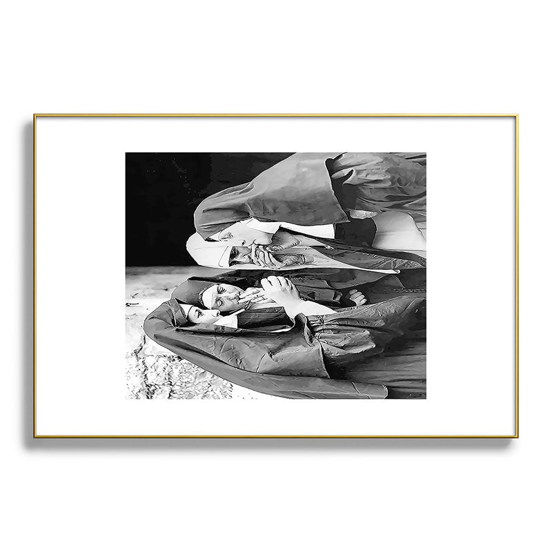 Nuns smoking black and white photograph - photography - photographs portrait for home and wall decor Framed Art Print Gallery Image 128