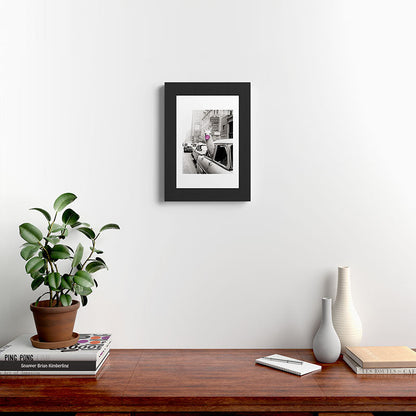 Perfect Pink Bubble Gum Llama taking a New York Taxi black and white photograph Framed Art Print Gallery Image 42
